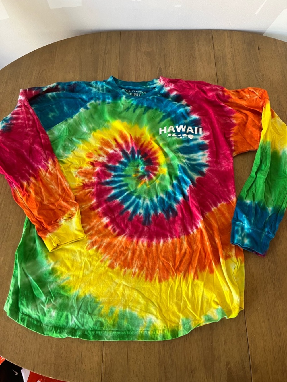 Hawaii, men’s Tie-Dye Long Sleeve Tee, size medium